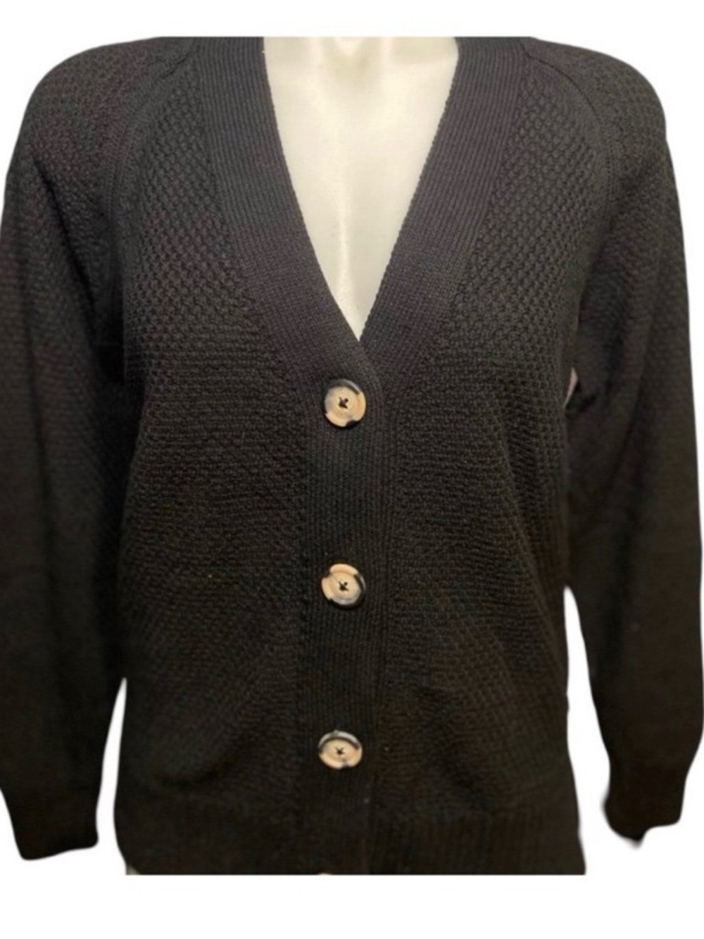 GAP Black V-Neck Button Front Women’s Cardigan Sweater - Picture 5 of 6